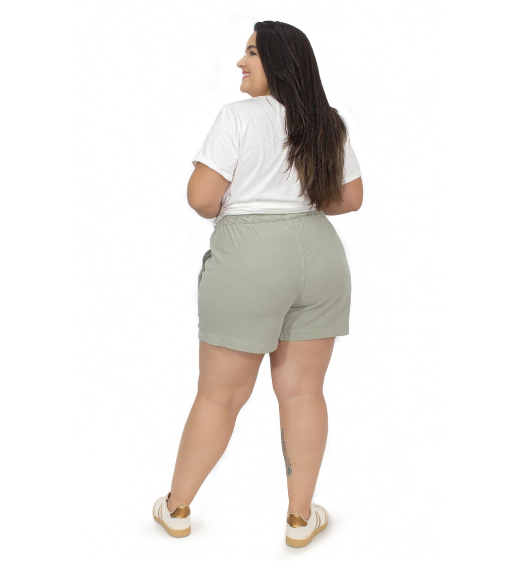 Shorts Feminino Plus Size Soltinha Elástico Cambos