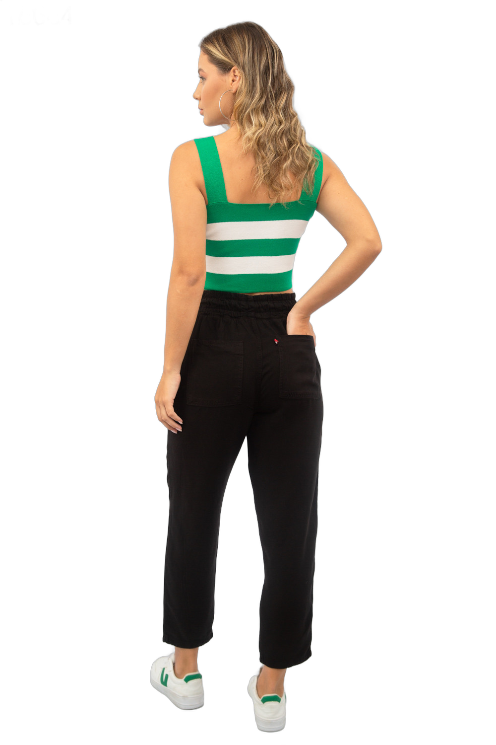 Calça Feminino Jogger  Tencel Elástico Cordão Tecido Cambos