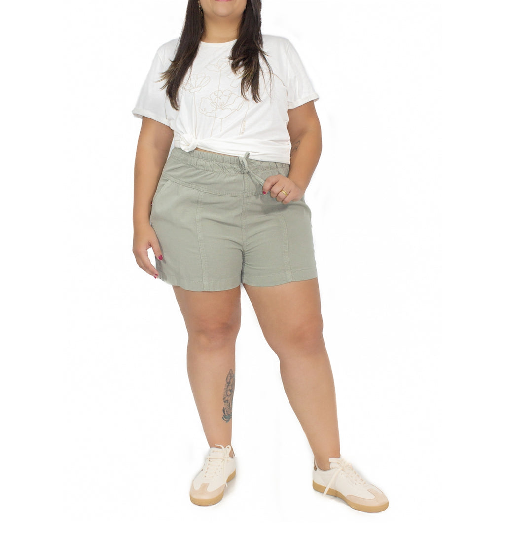 Shorts Feminino Plus Size Soltinha Elástico Cambos