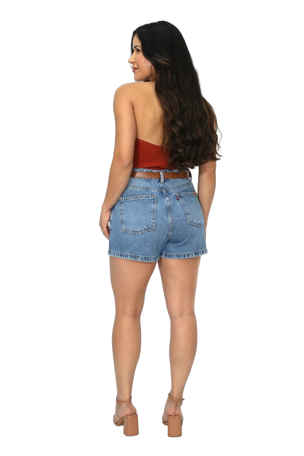 Short Jeans Curto Básico Feminino