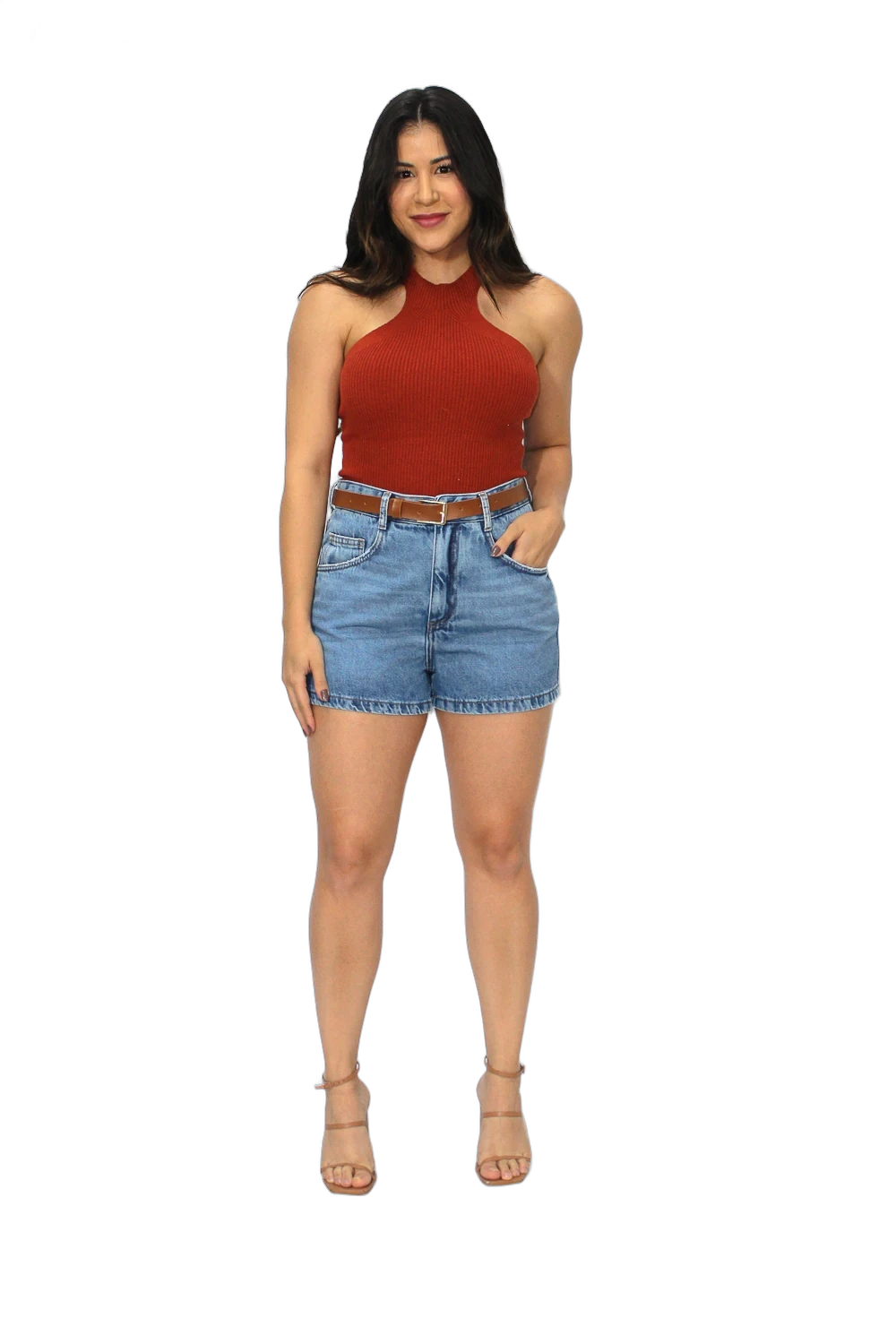 Short Jeans Curto Básico Feminino