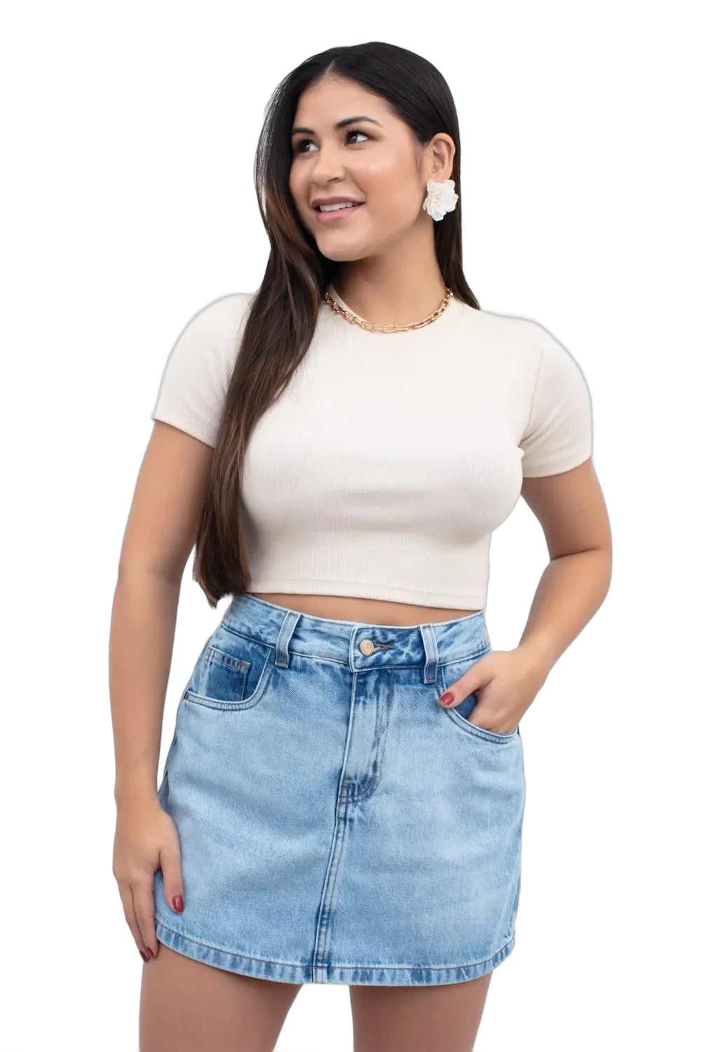 Short Saia Jeans Curto CAMBOS JEANS