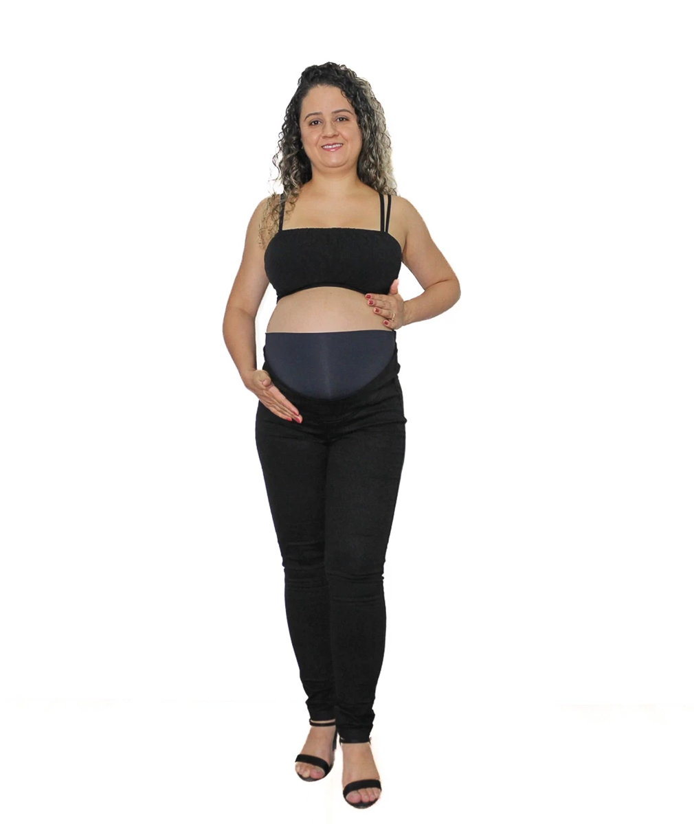 CALÇA FEMININA SUPER SKINNY CROPPED GESTANTE CONFORTÁVEL