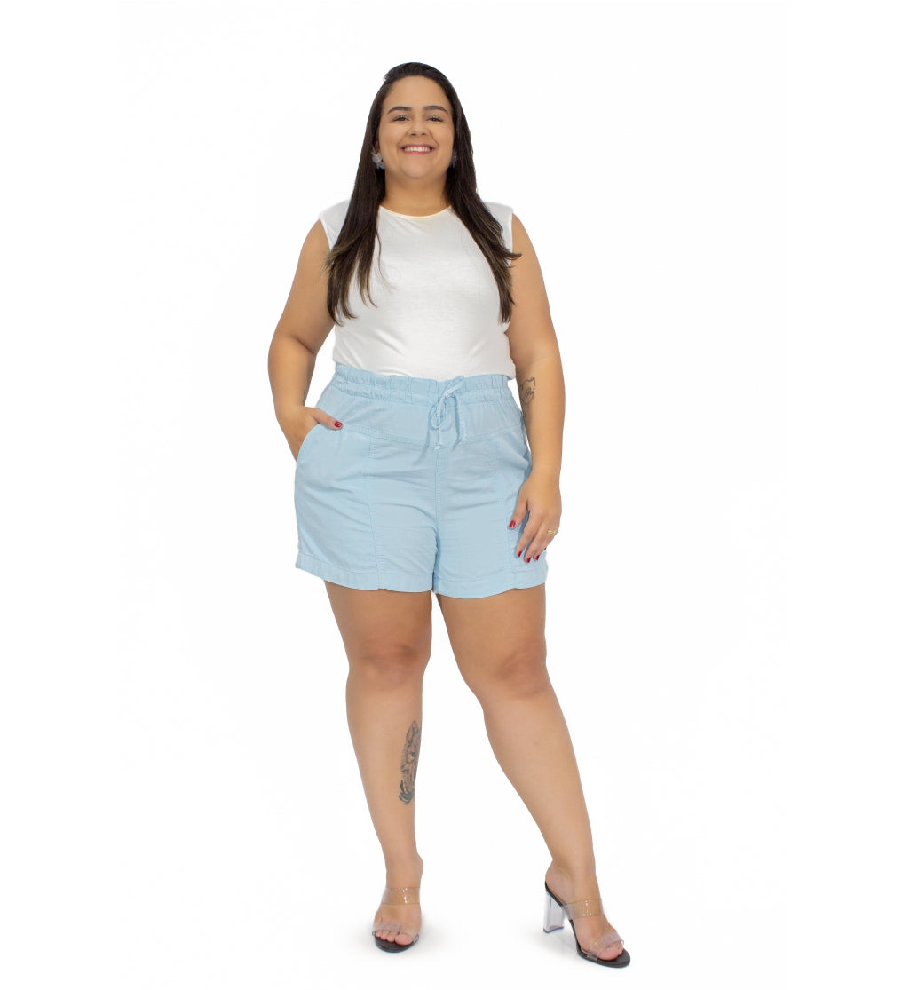 Bermuda Feminina Plus Size Soltinha Elástico