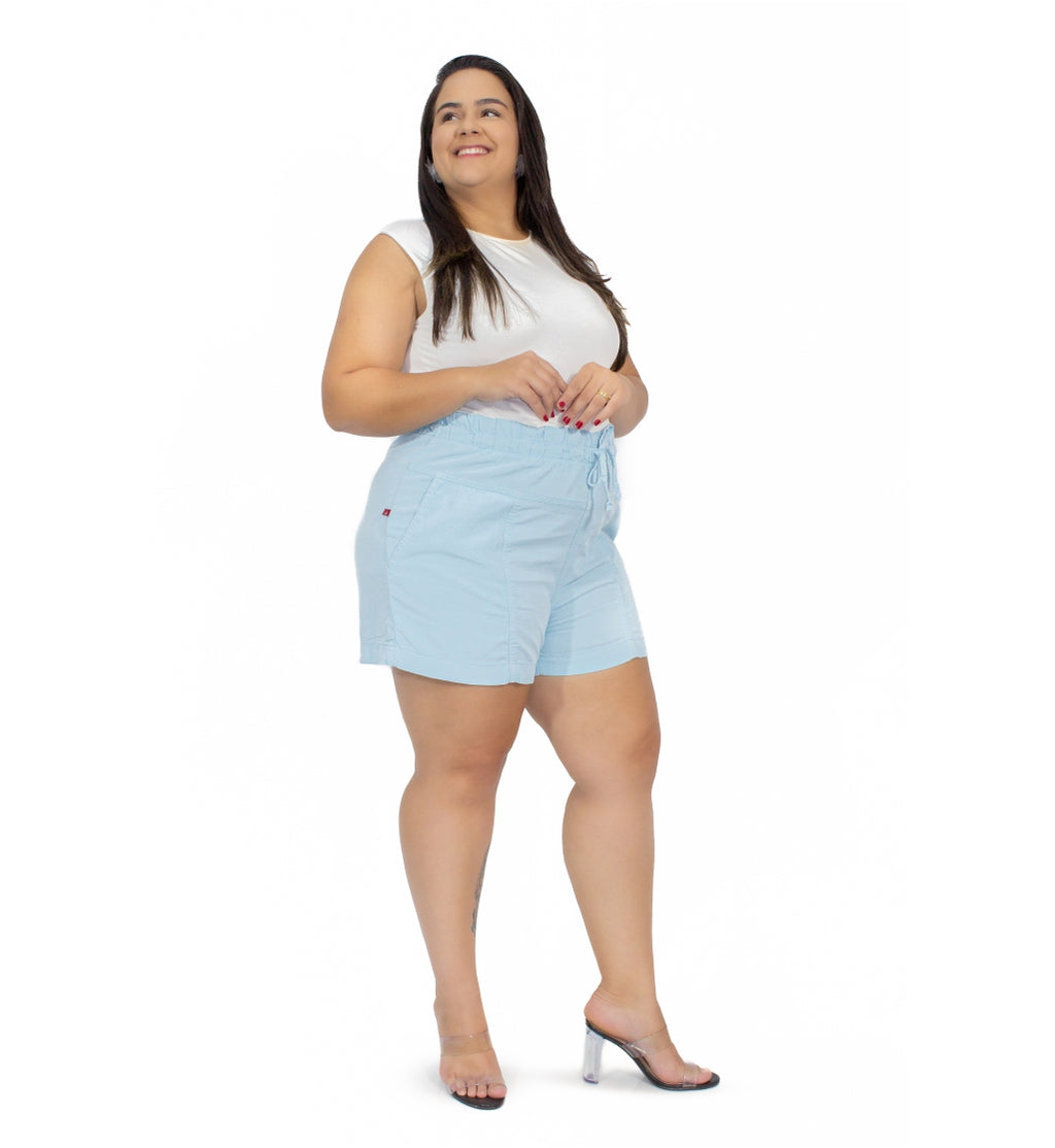 Shorts Feminino Plus Size Soltinha Elástico Cambos