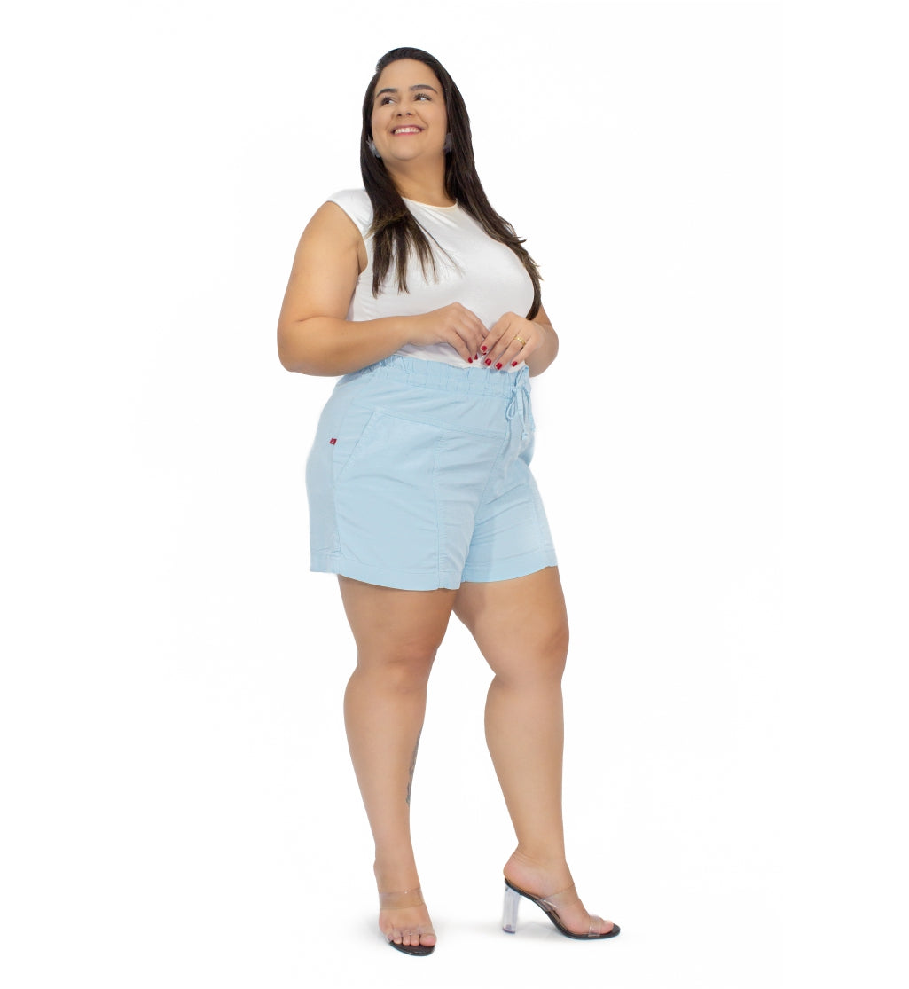 Shorts Feminino Plus Size Soltinha Elástico Cambos