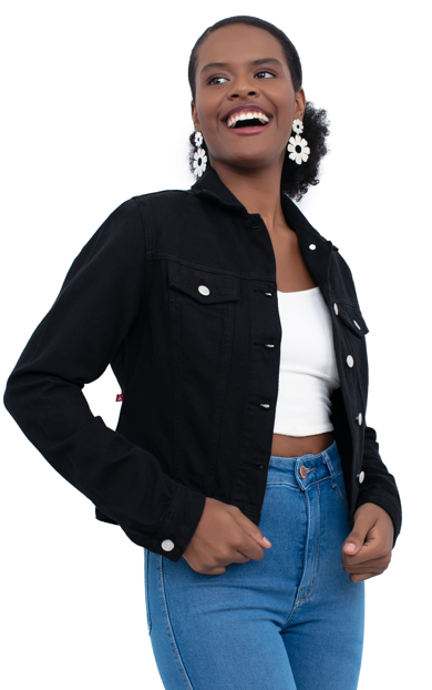 Jaqueta Feminina Tradicional Com Bolso Fake  Cambos