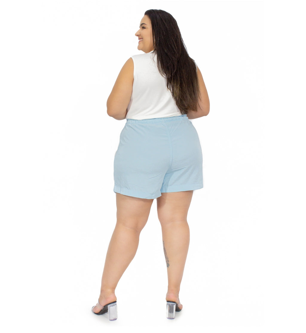 Shorts Feminino Plus Size Soltinha Elástico Cambos