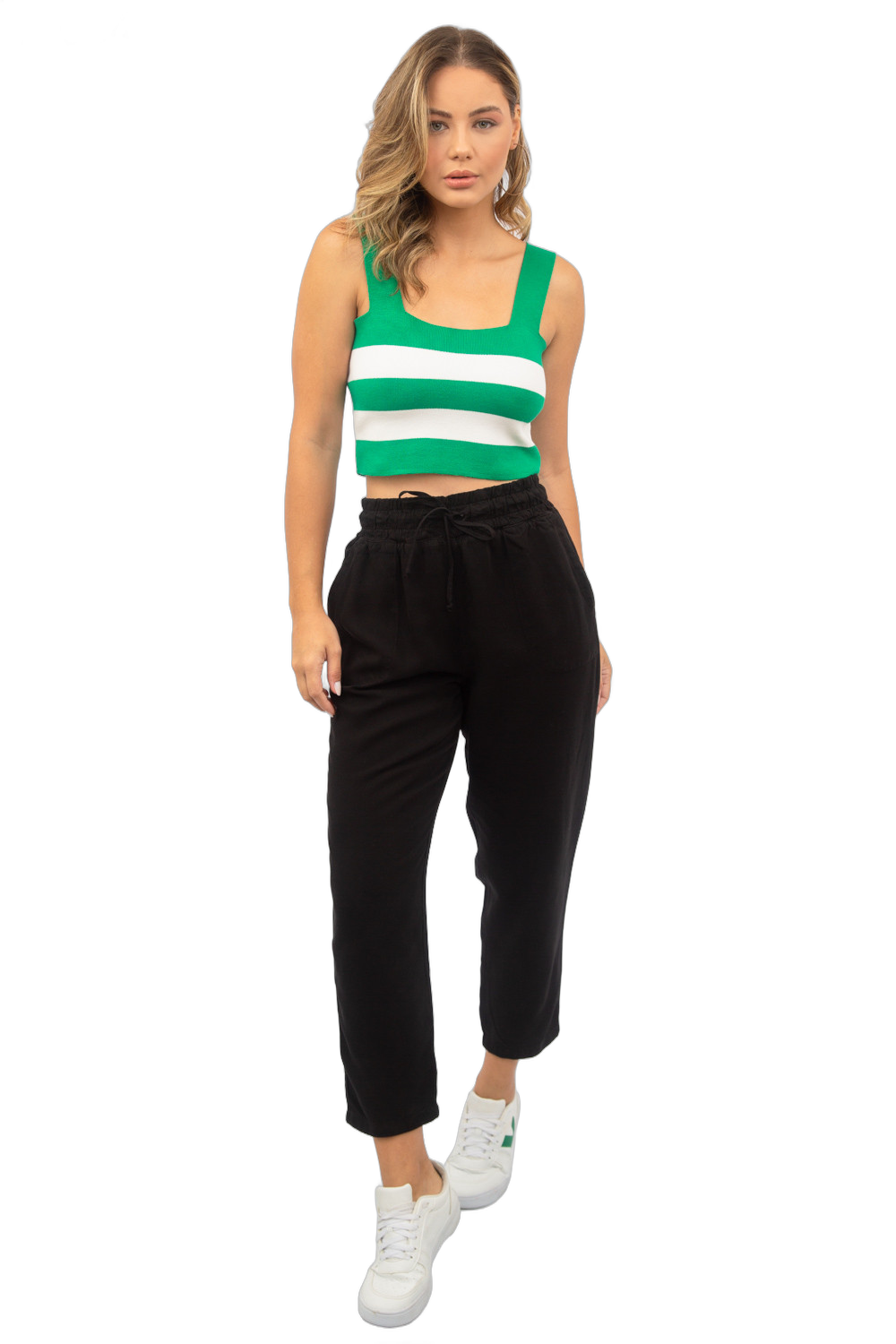 Calça Feminino Jogger  Tencel Elástico Cordão Tecido Cambos