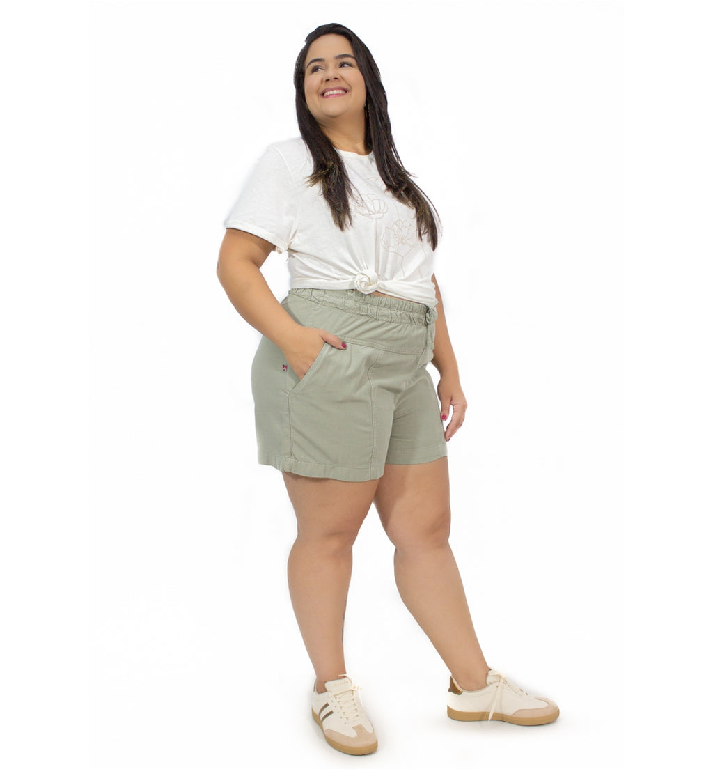 Shorts Feminino Plus Size Soltinha Elástico Cambos